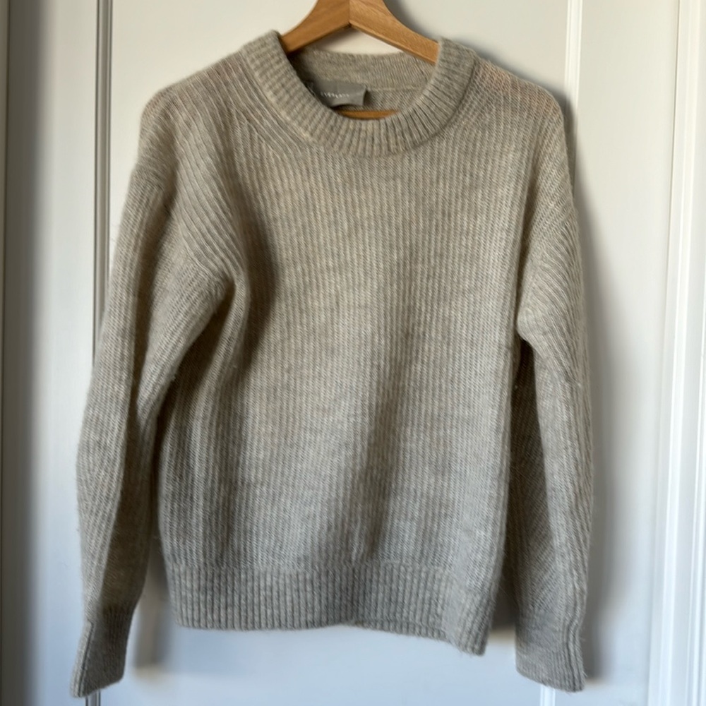 Everlane Alpaca Crew in Light Gray